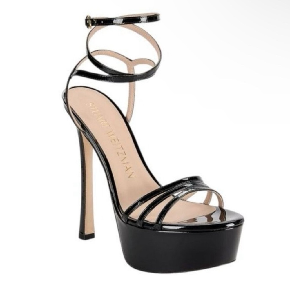 New! Stuart Weitzman Women's Soiree Strappy Leather Platform Sandals Sz‎ 8 $575